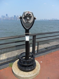 Binoculars at Liberty Island, New York, NY