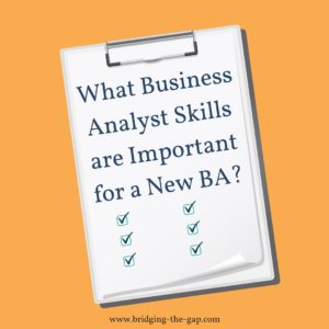 What business analysis skills are important for a new BA