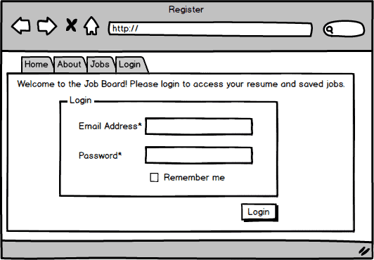 Wireframe with additional details filled in