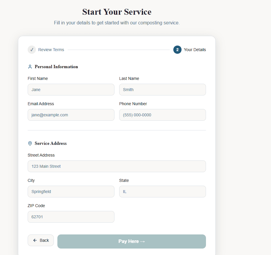 An AI prototype for a sign-up form